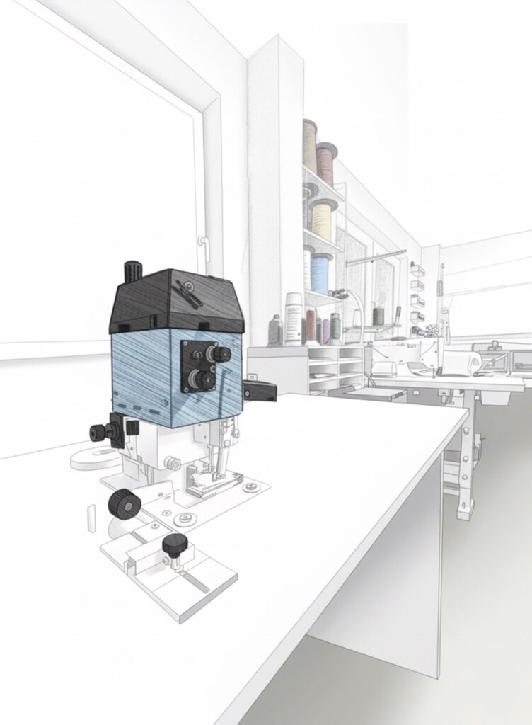 Dieses Bild zeigt die Werkräume bei Seidel Raumgestaltung als Skizze insbesondere die Teppichmanufaktur